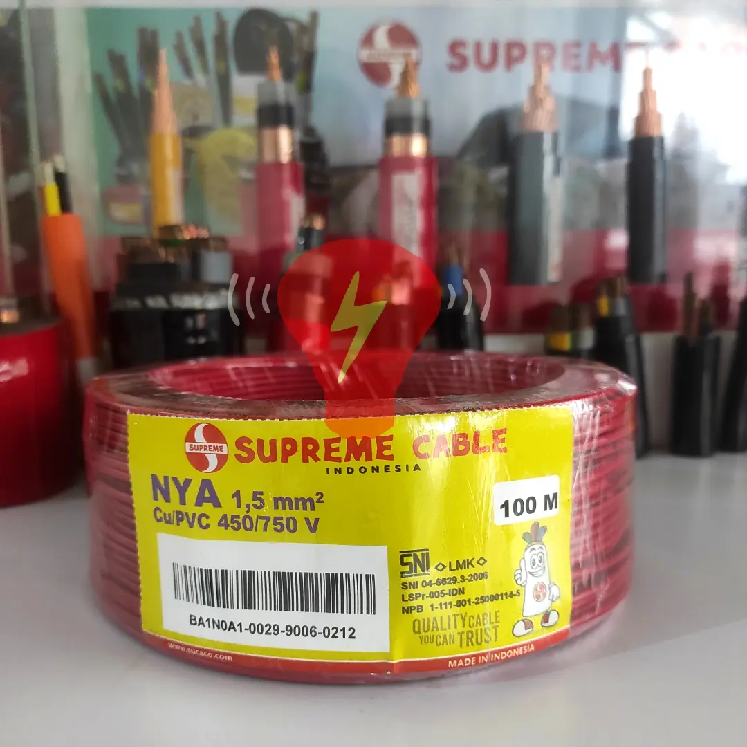kabel nya 1.5mm merah supreme