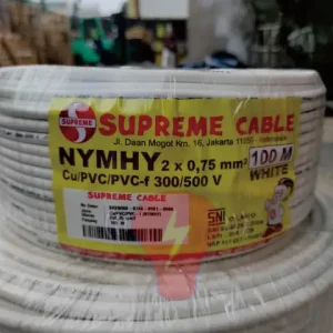 kabel nymhy 2x0.75mm white supreme kabel serabut
