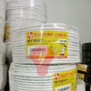kabel nymhy 2x2.5mm white supreme kabel serabut