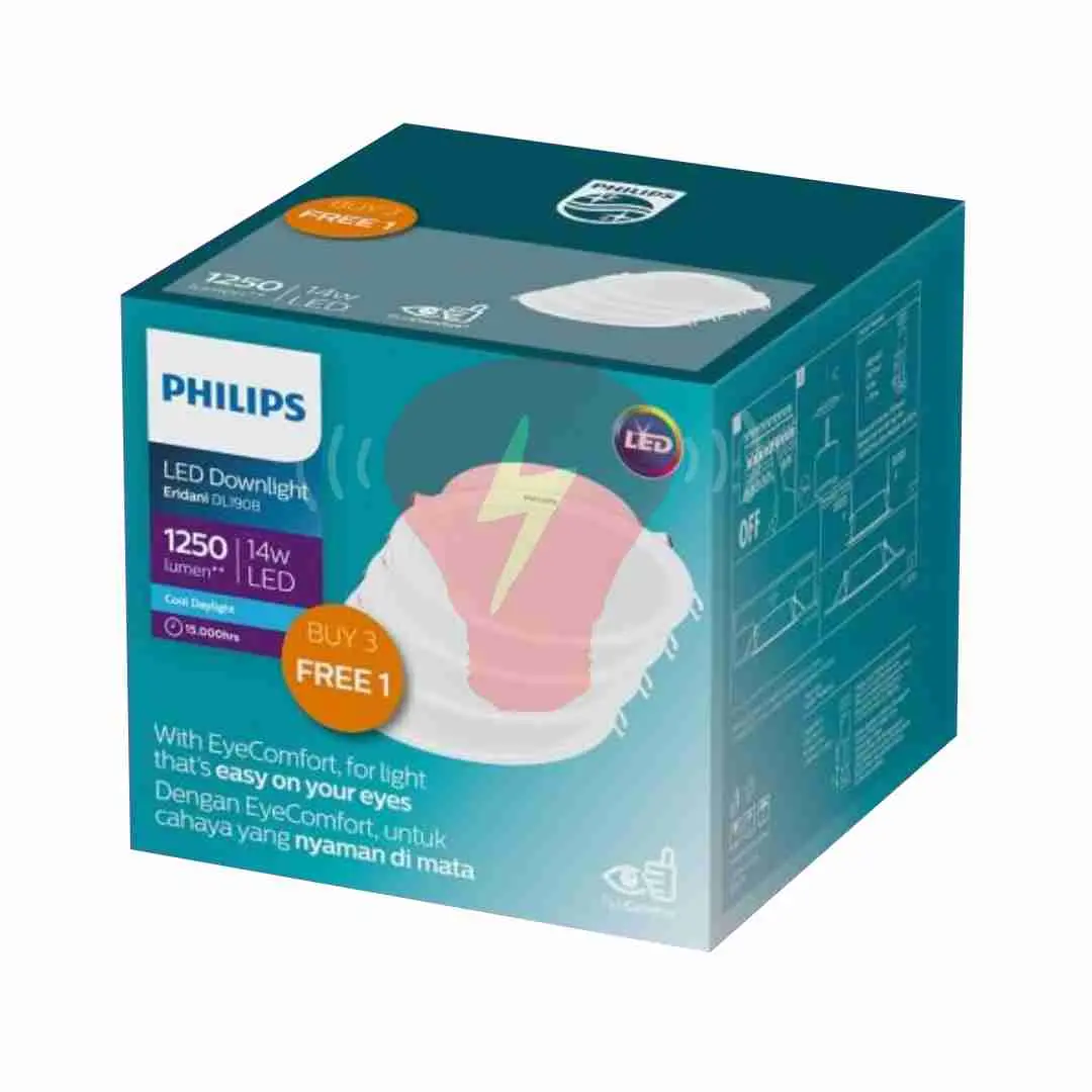 Lampu Philips Downlight Eridani DL190B 14W Pack
