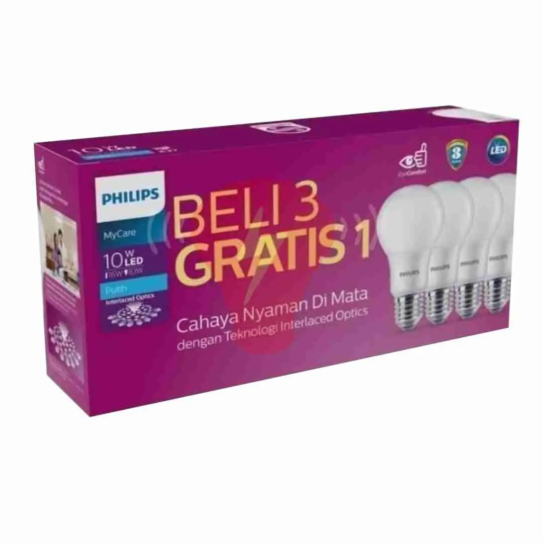 lampu philips led bulb 10w pack mycare
