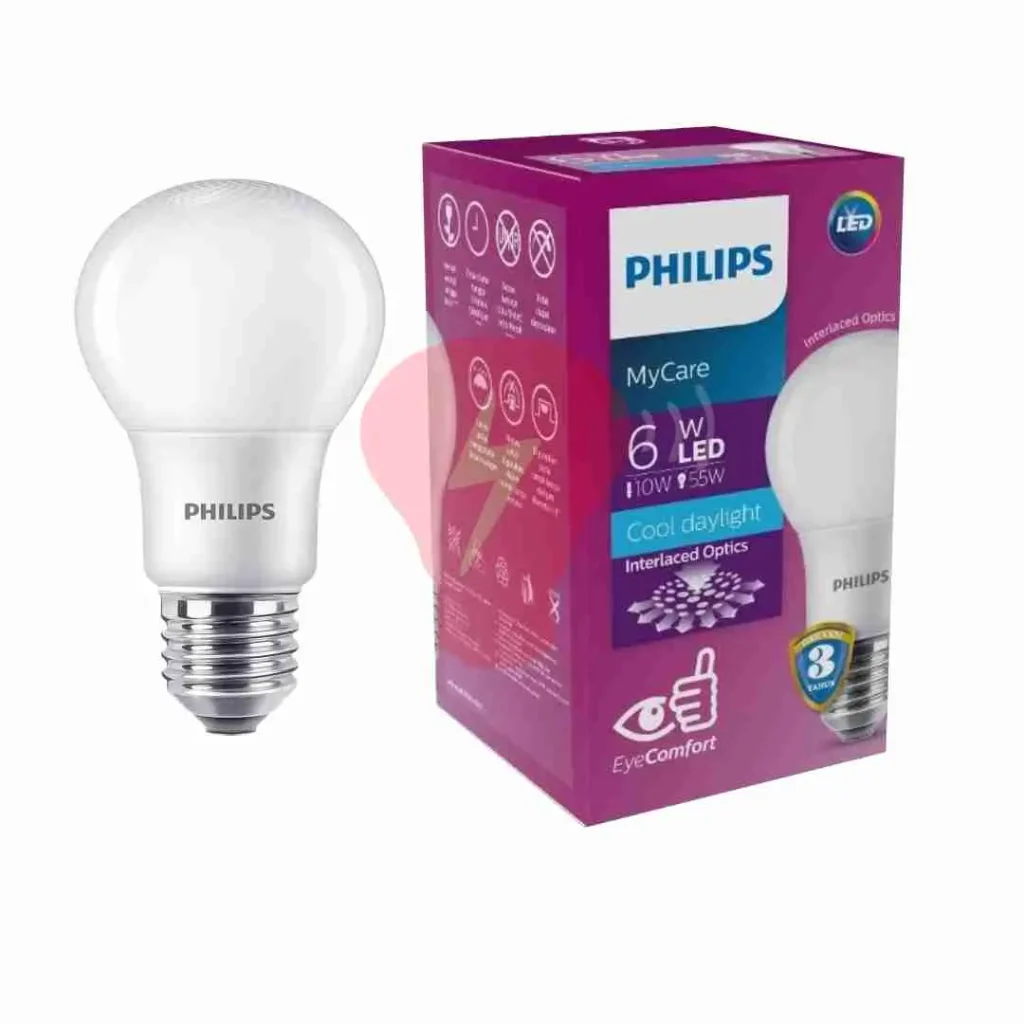 lampu philips led bulb 6w mycare